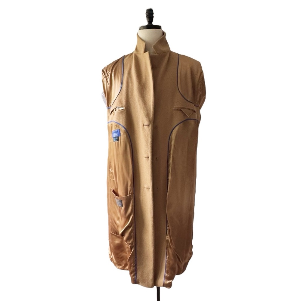 Loro Piana for Nordstrom Storm System Wool Overcoat Camel Tan 42R Made Italy - Picture 10 of 16